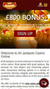 alljackpotscasino mobile screenshot
