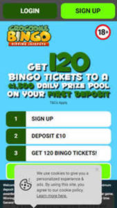 crocodilebingo mobile screenshot