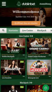 dublinbet mobile screenshot