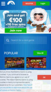 eskimocasino mobile screenshot