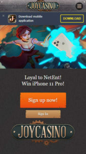 joycasino mobile screenshot