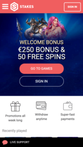 stakes mobile screenshot