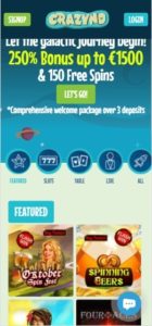 crazyno casino mobile screenshot