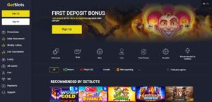 getslots casino desktop screenshot