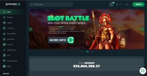 greenspin casino desktop screenshot
