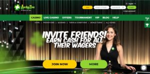 luckyzon casino desktop screenshot