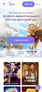 tsars casino mobile screenshot