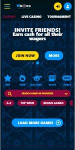 winown casino mobile screenshot