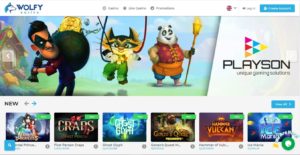 wolfy casino desktop screenshot