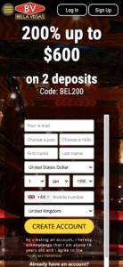 bella vegas mobile screenshot 2021