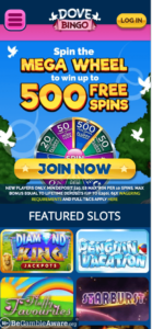 dove bingo mobile screenshot 2021