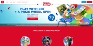 Moon Bingo sister sites Prize Land Bingo