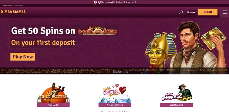 Queen Vegas sister site Simba Games