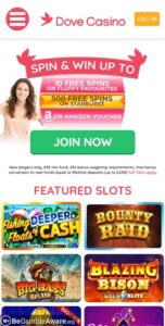 Dove Casino mobile screenshot