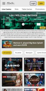 Metropolitan Gaming mobile screenshot