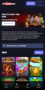 21LuckyBet mobile screenshot