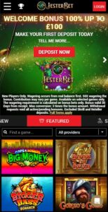 JesterBet mobile screenshot