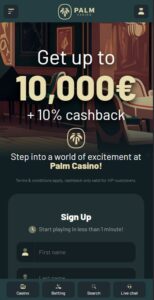 Palm Casino sister sites mobile