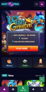 Party Spinz Mobile Screenshot