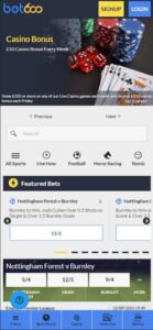 Bet600 mobile screenshot