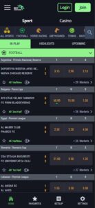 Betgrouse mobile screenshot