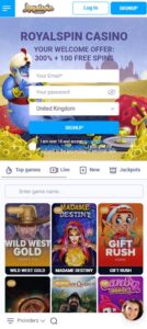 RoyalSpin Casino mobile screenshot
