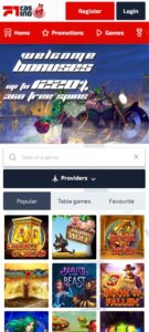 F1 Casino mobile screenshots