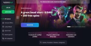 Lucky Elf Casino sister sites homepage