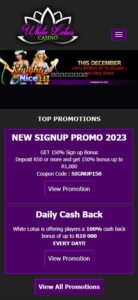 White Lotus Casino mobile screenshot