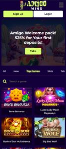 Amigo Wins mobile screenshot