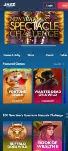 Jazz Casino mobile screenshot