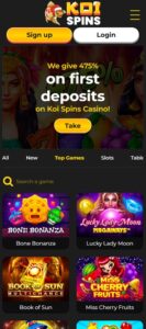Koi Spins mobile screenshot