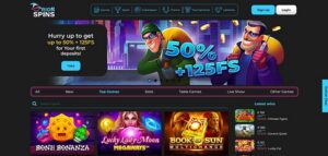 Orion Spins sister sites homepage