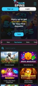 Orion Spins mobile screenshot