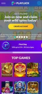 Playluck Casino mobile screenshot