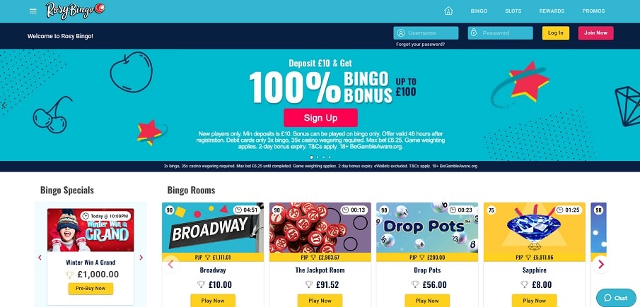 Dotty Bingo sister site Rosy Bingo