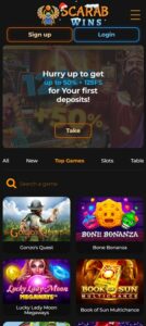 Scarab Wins mobile screenshot