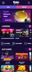 StakeWin mobile screenshot