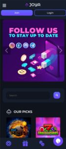 Joya Casino mobile screenshot