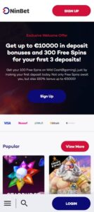 NinBet mobile screenshot