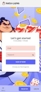 Banzai Casino mobile screenshot