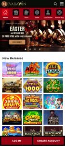 Nevada Win mobile screenshot