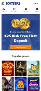 Scatters Casino mobile screenshot