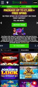 SpinzWin mobile screenshot