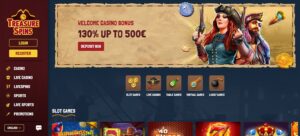 Treasure Spins sister sites homepage