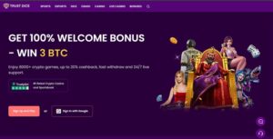 TrustDice sister sites homepage