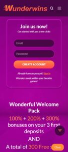 Wunderwins mobile screenshot