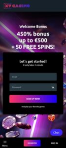 X7 Casino mobile screenshot