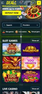 Dealbet mobile screenshot