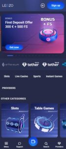 Legzo mobile screenshot